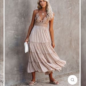 Pansy Tiered Lace Midi Dress